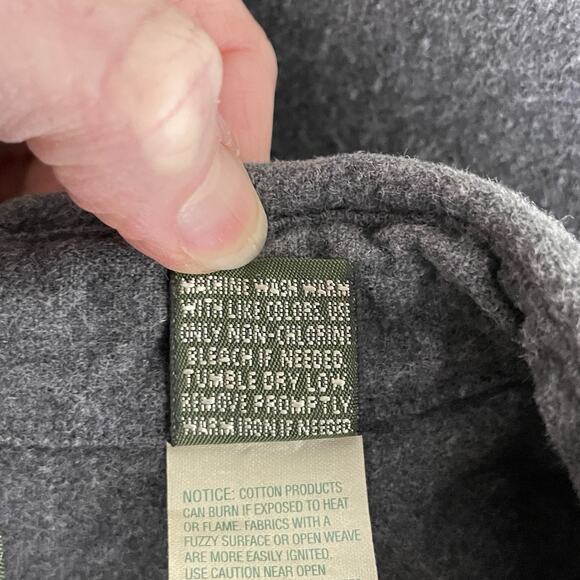 LL Bean Mens‎ Long Sleeve Chamois Shirt Size XXL Gray Gorpcore Classic Outdoors - Picture 6 of 7